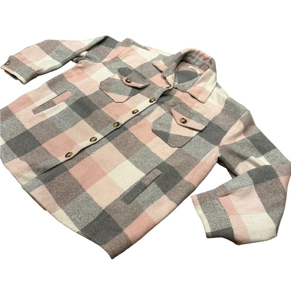 Plaid Pink and Gray Women's Jacket size M - Picture 4 of 5